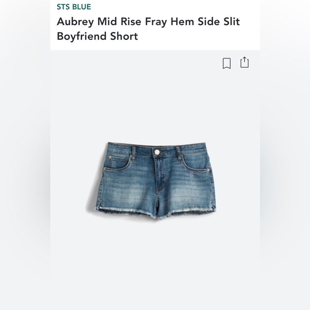 STS Blue High Rise Fray Hem Denim Shorts